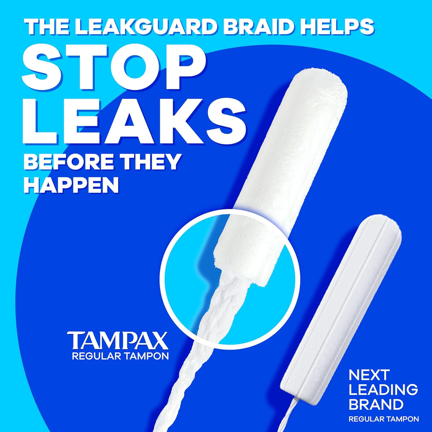 Tampax LeakGuard product information